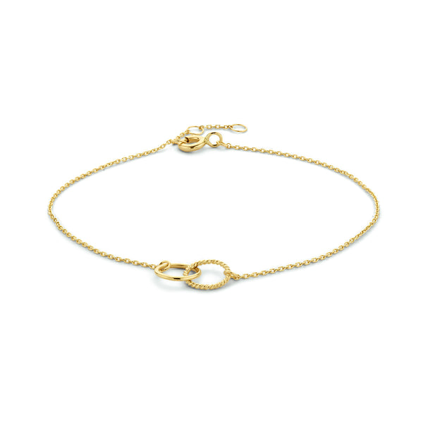 9k Goud Armband Rondjes 16,5 - 17,5 - 18,5 cm