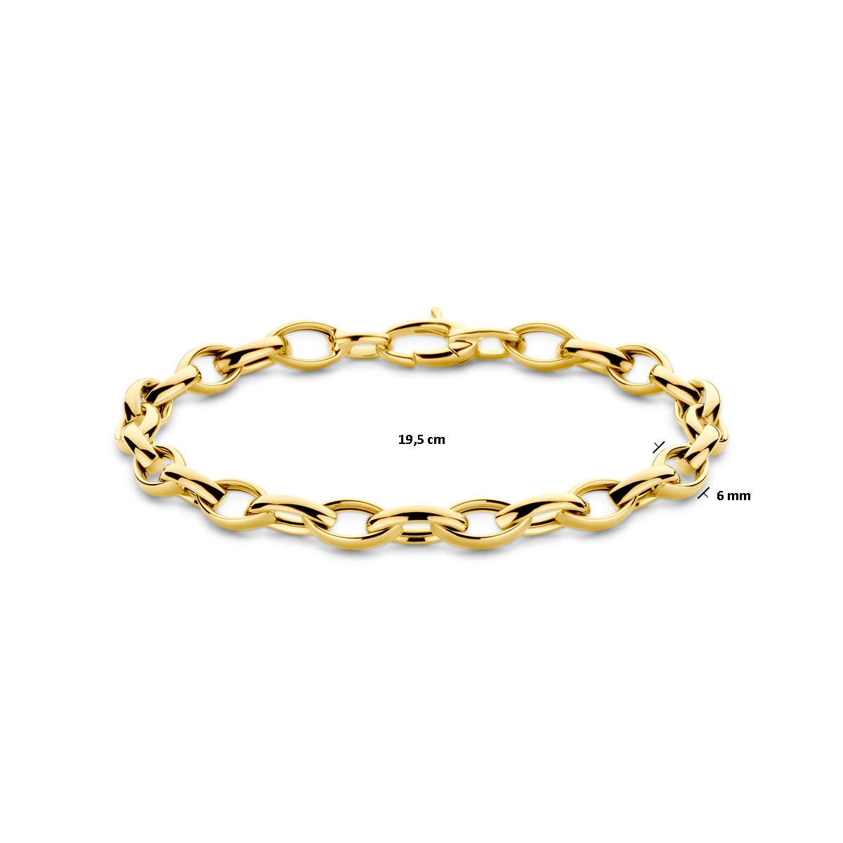 9k Goud Armband 6mm 19,5 cm