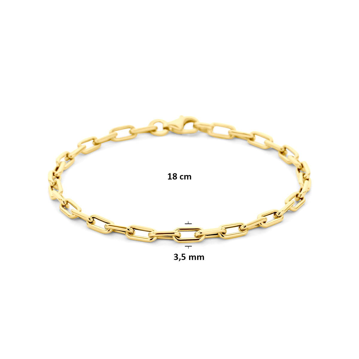 9k Goud Armband 3,5mm 18 cm