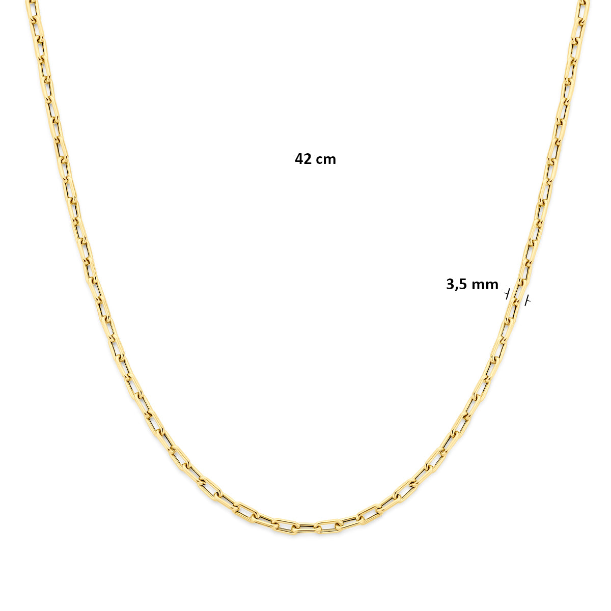9k Goud Collier 3,5mm 42 cm