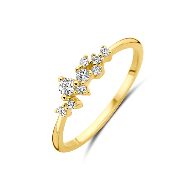 9k Goud Ring Zirkonia