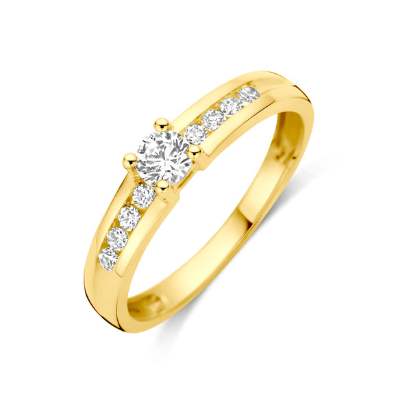 9k Goud Ring Zirkonia