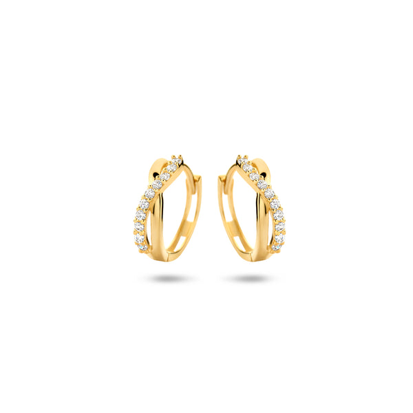 9k Goud Klapoorringen Zirkonia 12,5mm