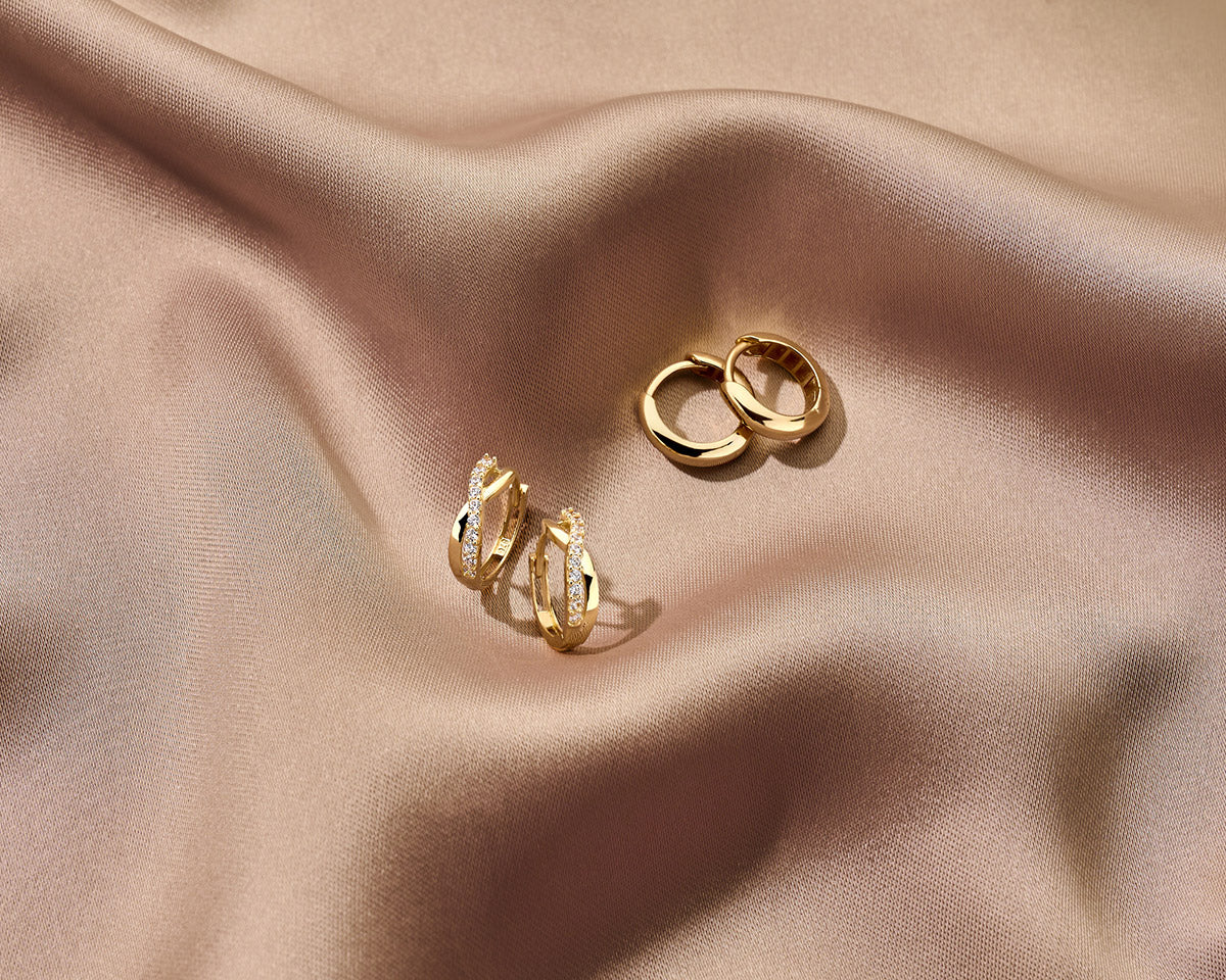 9k Goud Klapoorringen Zirkonia 12,5mm