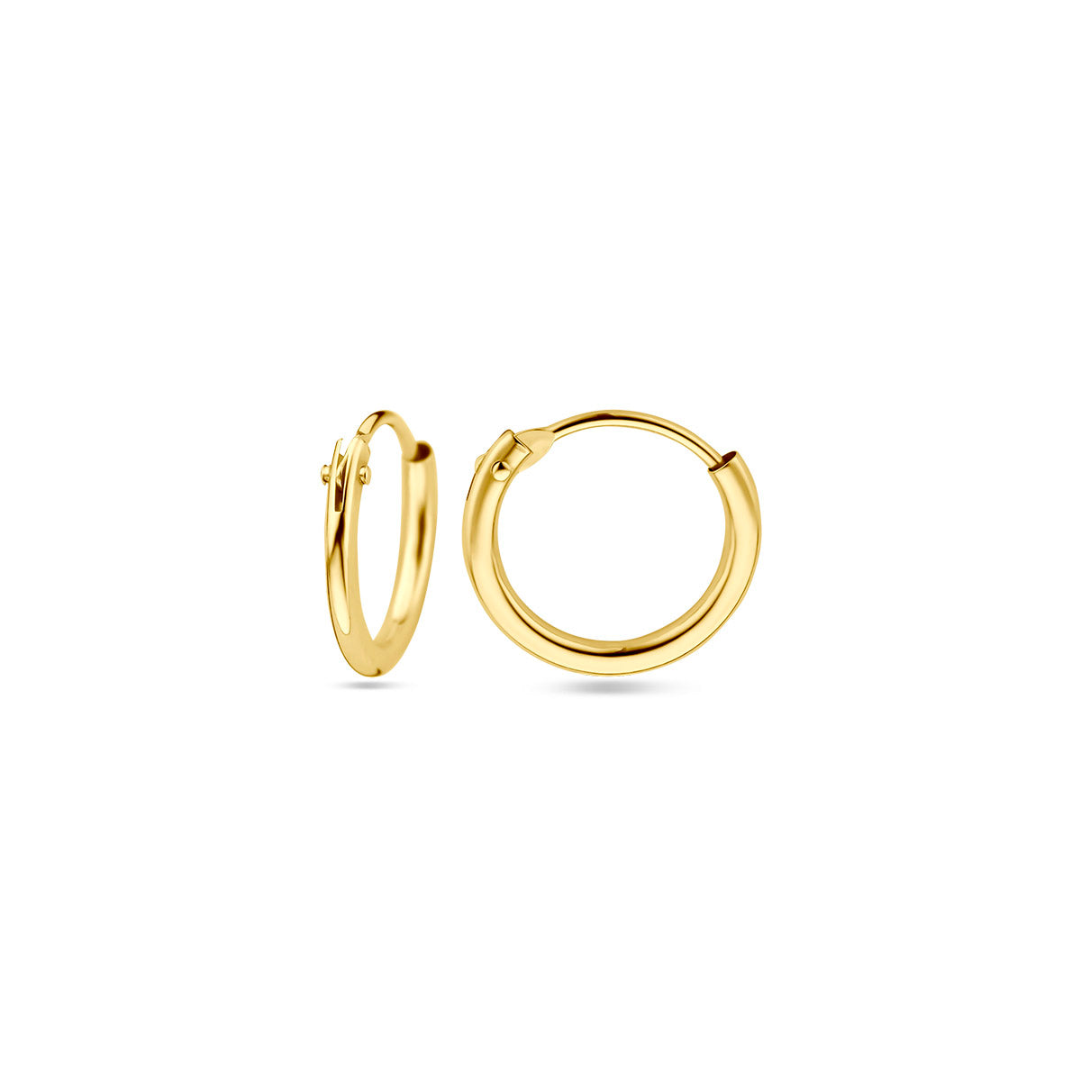9k Goud Oorringen Ronde Buis 1,3mm