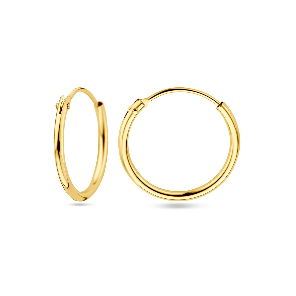 9k Goud Oorringen Ronde Buis 1,3mm