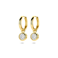 9k Goud Klapoorringen Zirkonia 20mm
