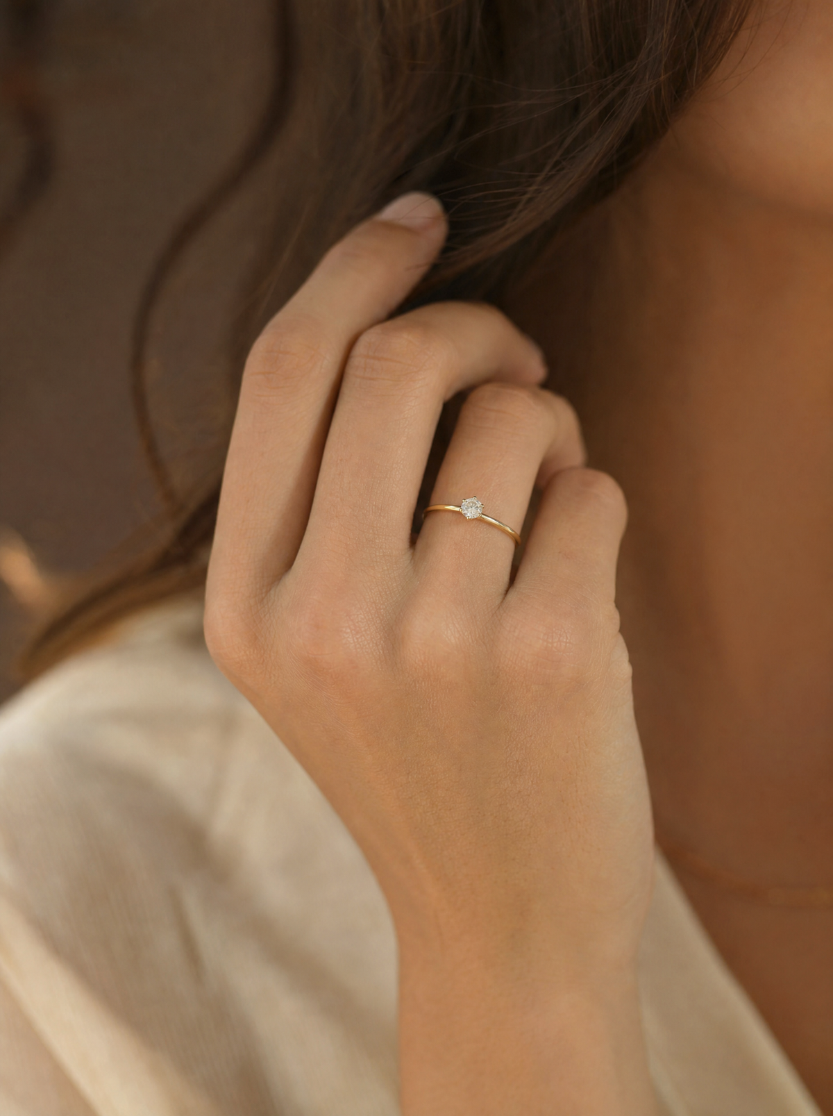 14k Goud Lab Diamant Ring 0.30ct — lifestyle
