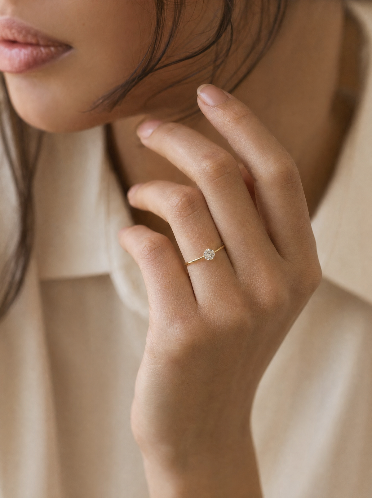 14k Goud Lab Diamant Ring 0.50ct — lifestyle