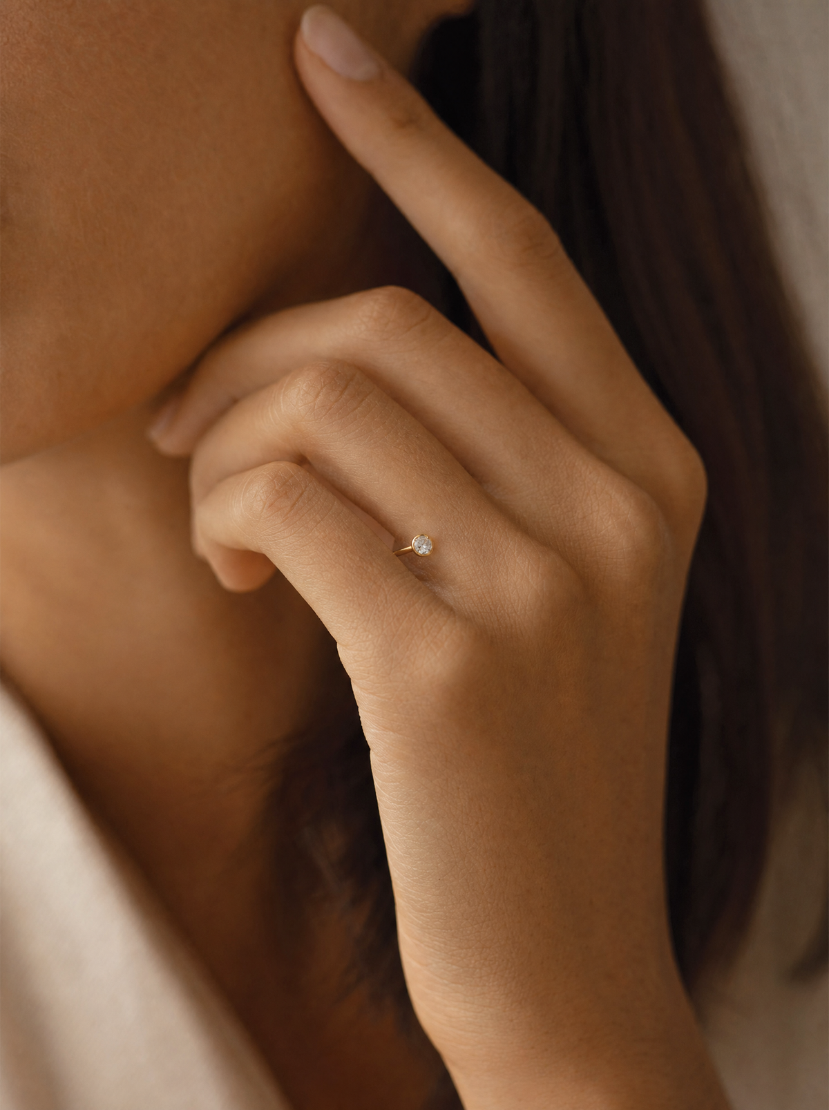 14k Goud Lab Diamant Ring 0.75ct — lifestyle