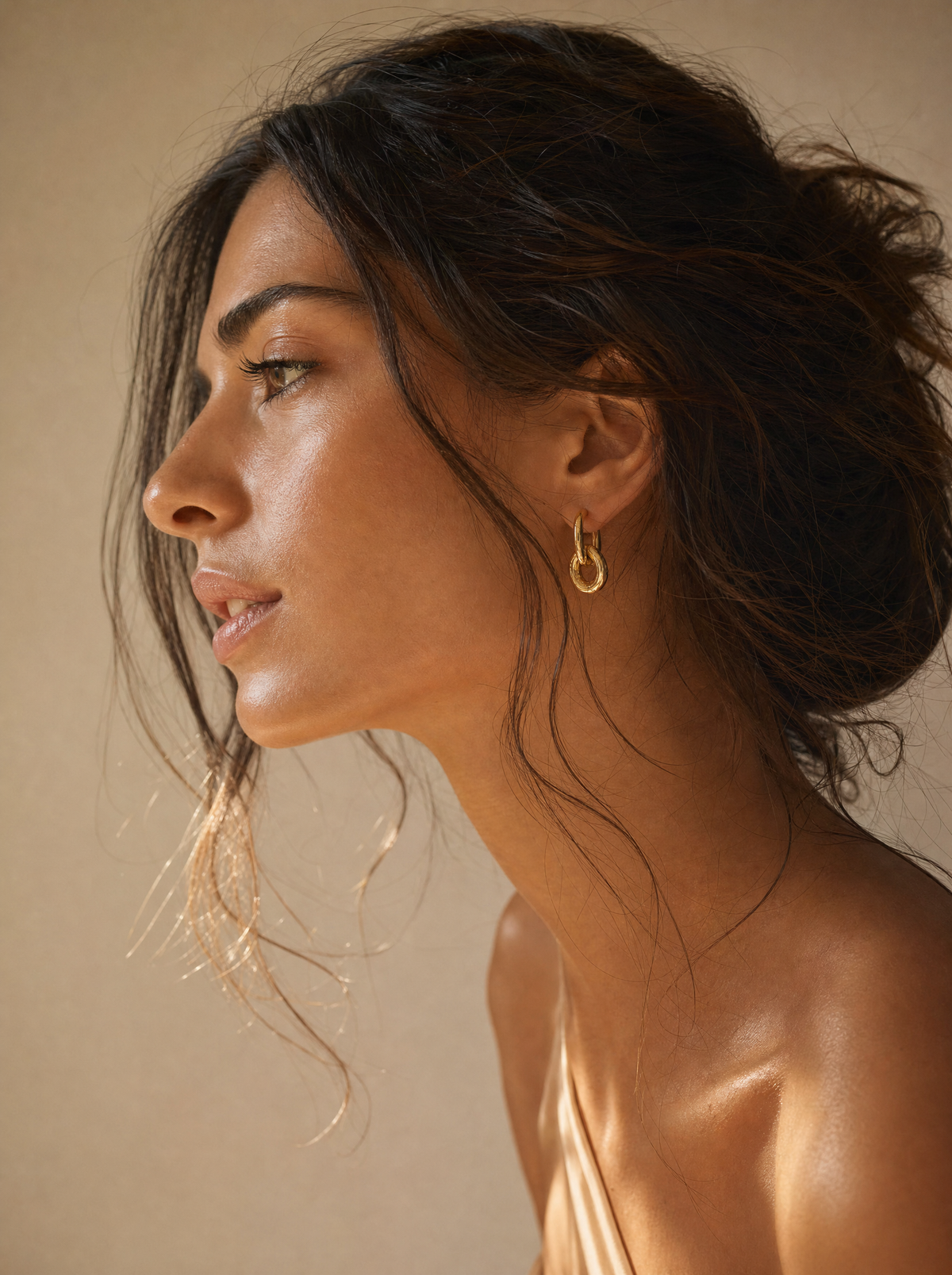 Verguld Zilver Oorring Ø23mm — lifestyle