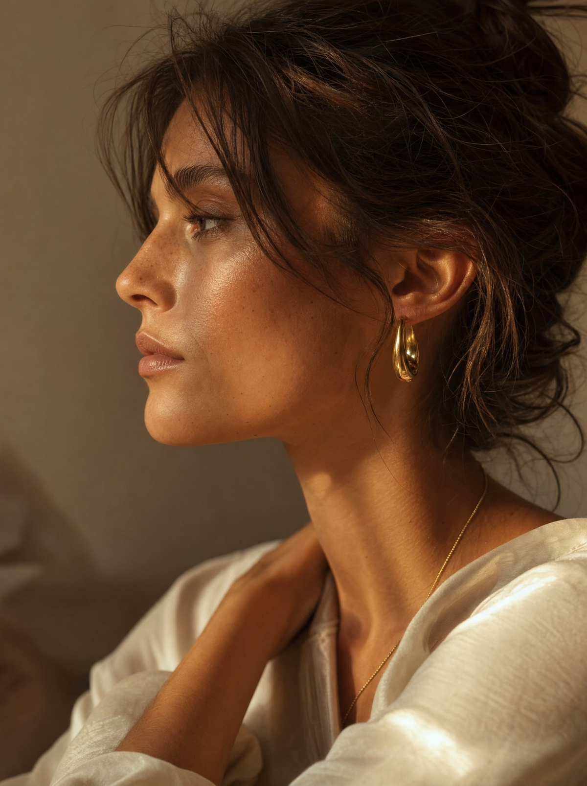 Verguld Zilver Oorring 31,5x10mm — lifestyle