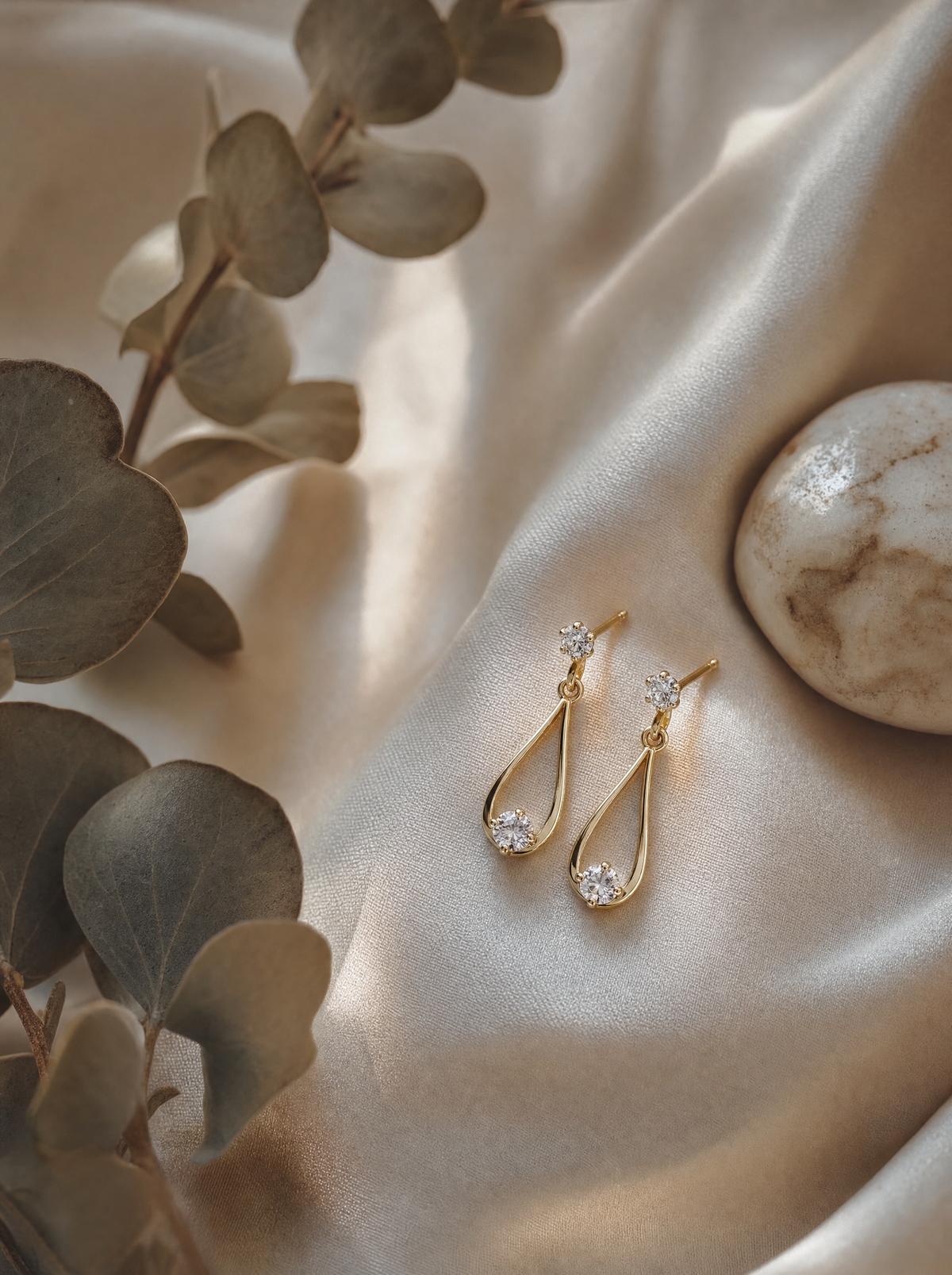 9k Goud Zirkonia Oorhanger 21mm — editorial